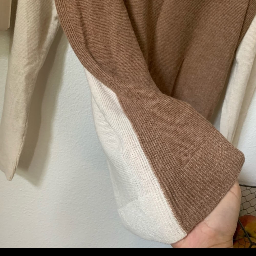 Madewell Kimball Colorblock Sweater Women's Size Small, Cream/Tan, GUC - Picture 8 of 15